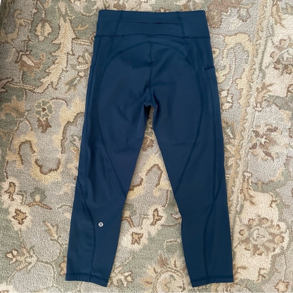 Lululemon Time To Sweat Crop *23" Night Diver 8 - Picture 1 of 4